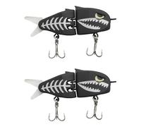 Navna 2pcs Flexible Tail Fishing Lures Crankbait with Double Hook Slow Sinking Swimbait Baits Improves Hooking Efficiency Fishing Gear Gift