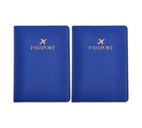 Navna 2pcs Lightweight PU Passports Holder Embossed Pattern Practical Travel Pouches for Neat and Safe Document Storage Multi Functional Organizer