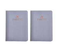 Navna 2pcs Lightweight PU Passports Holder Embossed Pattern Practical Travel Pouches for Neat and Safe Document Storage Multi Functional Organizer