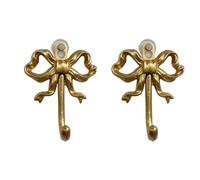Navna 2Pcs Metal Decorative Wall Hook Vintage Iron Bowknot Hook Holder Solid Towel Holder Hardware Bathroom Decoration Home Decoration