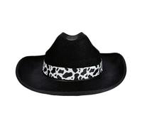 Navna Adorable Cow Print Trim Western Hat For Kids Soft Multi Color Photo Props Party Daily Wear Multi Color Kids Cow Print Cowboy Hats