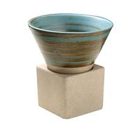 Navna Ceramic Coffee Cups Rough Pottery Tea-Cup Japanese Latte Pull Flower Porcelain-Cup Coffee Mugs with Base for Kitchen Bar Travel Coffee Mugs