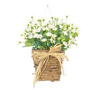 Navna Colorful Floral Wall Hanging Wreath Long Lasting Spring Summer Front Door Decor Artificial Floral Wreath Wall Hanging Artificial Flower Baskets Decoration