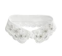 Navna Detachable Artificial Pearls Embroidered Collar Elegant Lace Accessory Embroidery Office False Collar For Prom Event Artificial Pearls Neck Decoration