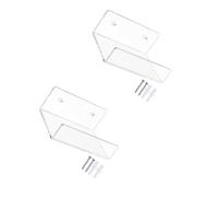 Navna Device Wall Mount Shelf, Transparent | Acrylic U-Shaped Loudspeaker Holder, Front Lip, 2 Pack Bracket with Screws for Bedside Setup