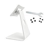 Navna Metal Desktop Display Mount, White | Freestanding Monitor Stand, Tilting Head, 75 / 100mm Pattern Fit, Desk Setup Comfort