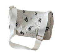 Navna Modern Floral Pattern Shoulder Bag Large Capacity Cotton Handbag Crossbody Purse For Office Activities Secure Commuting Shoulder Bag