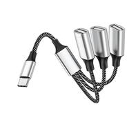 Navna Nylon Braided Aluminum USB C Splitter Hub for Charging Data Transfer and Wide Compatibility for Home Office OTG Cable