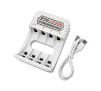 Navna Portable Type C Charging Box Quick Charging 4-Bay Dock Base For 1-4pcs 1.2V AA/3A NiMH Batteries Gray White