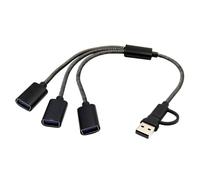 Navna USB Type C Port To 2/3 USB2.0 Splitter Simultaneous Charging And 480Mbps Data Sync For Electronics USB Male To Double USB C Female Splitter Cable