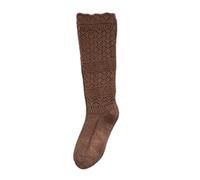 Navna Women's Comfortable Brown Color Socks Stretchable Intermediate Calf Polyester Weave Cold Welcoming Women's Knitted Intermediate Crew Socks