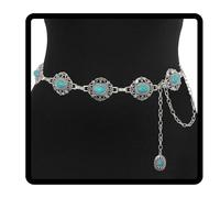 Navoky Boho Western Chain Belt Turquoise Belly Body Chains Concho Belts Body Accessories Jewelry for Women and Girls