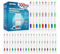Navona 100 PCS Premium Toothbrushes Bulk, Individually Wrapped Toothbrushes, Disposable Toothbrush, Medium Soft Bristle Bulk Toothbrushe for Travel Hotel Donation, Ergonomics Handle