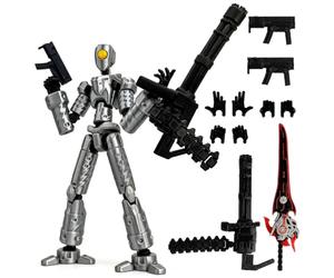 Navoxa T13 Already Assembled Action Figure,T13 Multi-Jointed Movable (Silvery)