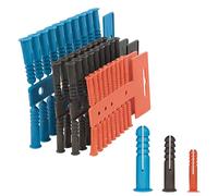Navoys 100pc Mixed Wall Plugs - 10mm, 7mm & 6mm Heavy-Duty Masonry Fixings | rawl plugs, expands for firm grip, fits shelves, brackets, hooks, fixings, plastic build, durable hold