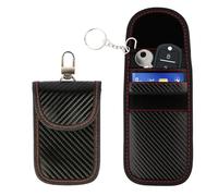 Navoys 2pk Faraday Pouch for Car Keys | Signal Blocking Pouch for Car Keys, Credit Card | Anti-Theft RFID Blocker Bags | Double Layer Shielding Carbon Fibre | Keyless Entry Protection Bags