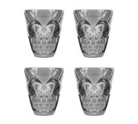 Navoys 4 Skull Shot Glasses - 55 ml Plastic Party Cups, 5.5 x 5 cm, Gothic Plastic Party Tequila Shooter Cups, New Years Eve, Stag & Hen Parties, Steampunk
