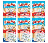 Navoys 6 Bingo Ticket Books - Jumbo Print 600 Bingo Tickets per Book, Security Coded, Assorted Colours, Clear and Easy to Read Numbers, for Home Bingo Games, Clubs & Family Use (6 Books)