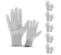 Navoys 6 Pairs Lightweight Painters PU Grip Safety Work Gloves - Size Large, Men Women's, Sensitive Precision Working, Thin, Lightweight, Breathable, Ideal for Painting & Decorating, Electronics