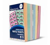 Navoys 6pk 1000 Raffle Tickets Book | Assorted Colour Numbered Tickets 1-1000 | Perforated Tear-Off Stub Tickets for Fundraising, Tombola, Events, School Fairs & Competitions (6)
