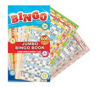 Navoys Bingo Ticket Books - Jumbo Print 600 Bingo Tickets per Book, Security Coded, Assorted Colours, Clear and Easy to Read Numbers, for Home Bingo Games, Clubs & Family Use (1 Book)