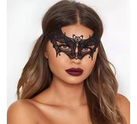 Navoys Black Lace Bat Eye Mask - Masquerade Eyemask, Vampire Halloween Costume, Unisex, Gothic Fancy Dress, One Size Fits All Costume Accessories, Domino Carnival Mask