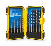 NAVOYS | Masonry Drill Bit Set 13 Piece | Tungsten Carbide Tip Drill Bits for Brick, Concrete, Stone & Block | Heavy Duty Twist Drill Bits with Storage Case - 3mm, 4mm, 5mm, 6mm, 8mm, 10mm