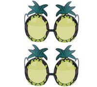 Navoys Pack of 2 Pineapple Glasses - Novelty Adult Funny Sunglasses, UV400 Protection, Elton John Fancy Dress, Hawaiian Costume Accessory (2)