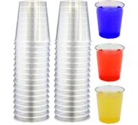 Navoys Plastic Shot Glasses Pack of 30 - Reusable, Disposable, Hard Durable, Crystal Clear, Jager Bomb, Sherry, Shooters - Ideal for Large Parties, Hen, Work, Home (30pk)