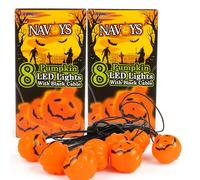Navoys Pumpkin LED String Lights - 3m Battery Operated Halloween Decoration, Warm Orange Glow for Parties, Garden, Home & Seasonal Displays