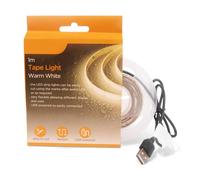Navoys Warm White LED Light Strip Tape USB Powered 3.3ft/1 Meter - Self Adhesive for Home, Commercial, Cupboard, TV Backlight, Decorative Lighting, UKCA/CE, Trimmable, Flexible, Room Decoration