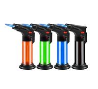 Navpeak Butane Torch Candle Lighter Set - Windproof, Refillable, Adjustable Flame - 360° Rotation, Safety Lock - Multipurpose for Culinary, Jet Flame,Camping, BBQ,4 Pack (Butane Not Included)