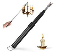 Navpeak Candle Arc Lighters Long Flexible Neck 70cm Rechargeable Telescopic Electric Flameless Lighter for Kitchen Fireplace Pilot Light BBQ Stove (Black)