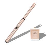 Navpeak Candle Lighter Long Neck Windproof Electric Arc Lighter for Gas Stove Fireplace BBQ Kitchen Grills (Rose Gold)