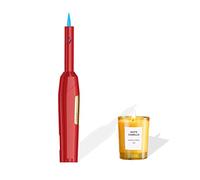 Navpeak Candle Lighter with Fuel Visible Windproof Straight Flame Blow Torch Lighter for Candle Kitchen Cooking Outdoor BBQ (BUTANE NOT INCLUDED) (Red)