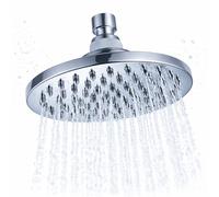 NAVPLUS 6 inch high pressure rain shower head, chrome-plated ABS plastic, standard G 1/2 thread, easy installation, drip-free design for the ultimate shower experience