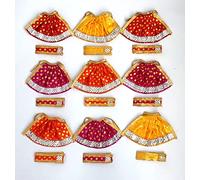 Navratri Special Combo Set | Durga Maa | Lakshmi | Parvati | Devi MATA | Goddess Fancy poshak | Designer Dress (Pack of 9) Size 3 with Lehenga chunri for Devi Idol Murti by Indian Collectible