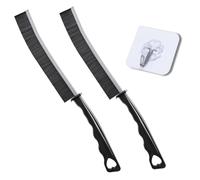 NavS Crevice Cleaning Brush | Toilet Tile Groove Gap Cleaning Brush | Premium Grout Cleaning Tool Pack of 2 with 1 Hook for Hanging | Thin Magic Brush for Home Kitchen and Bathroom