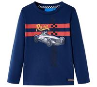 (navy, 104 (3-4y)) Kids' T-shirt with Long Sleeves Children's T Shirt Tee Race Car and Dog Print