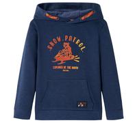 (navy, 116 (5-6y)) Kids' Hooded Sweatshirt Children Pullover Hoodie Navy Melange and Orange 104