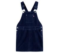 vidaXL Kids' Overall Dress in Navy Corduroy - Adjustable Straps, Patch Pockets, 58% Cotton, Comfortable Daily Wear - Size 128 (7-8 years, Machine Washable
