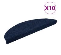 Vidaxl Self-Adhesive Stair Mats 10 Pcs Navy 56X17X3 Cm Needle Punch