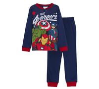 (Navy, 7 Years) Marvel Avengers Pyjamas Boys Luxury Full Length Pjs Gift Boxed Hero Nightwear
