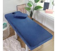 Navy,70x190cm/2.2x6.2ft,Solid Color Beauty Salon Massage Table Sheets with Hole,Fleece Massage Bed Cover Washable SPA Massage Fitted Sheet Protective Cover Bedspread