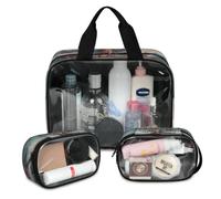 Navy Anchor Vintage Travel Makeup Bag for Women Men, Translucent Cosmetic Bags 3 Pcs Large Shower Wash Pouch Toiletry Cosmetic Toiletries Organizer