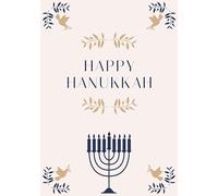 Navy and Gold Happy Hanukkah Greeting Card 125mm x 178mm - Including Envelope - GC963