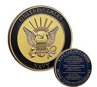 Navy Armed Forces Prayer Coin - USN Sailor's Creed Challenge Coin