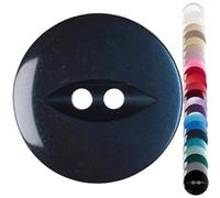 Navy Baby Cardigan Buttons, 11 mm Fish Eye - Pack of 10 Matching Plastic Buttons for Baby Cardigans, Newborn Knits, Christening Sets, Knitting & Repairs - Giddy Square