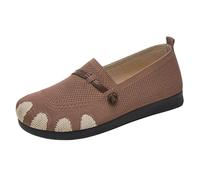 Navy Ballerina Shoes for Women and Autumn New Mesh Breathable Flying Woven Single Shoes Light and Comfortable Not Tired Soft Flat Casual Shoes Flat Wedding Shoes for Bride Lace (Coffee, 4)