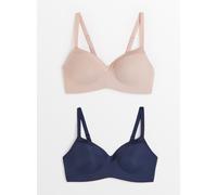 Navy & Beige Balcony Bras 2 Pack 32B